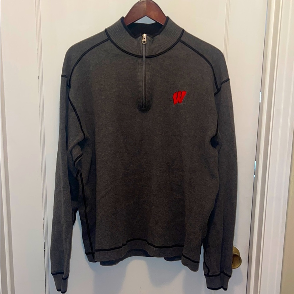 [cutter & buck] Wisconsin 3/4 Zip Mock Neck Pullover